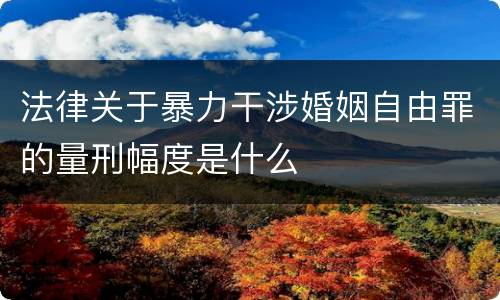 法律关于暴力干涉婚姻自由罪的量刑幅度是什么