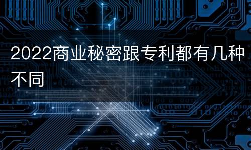 2022商业秘密跟专利都有几种不同
