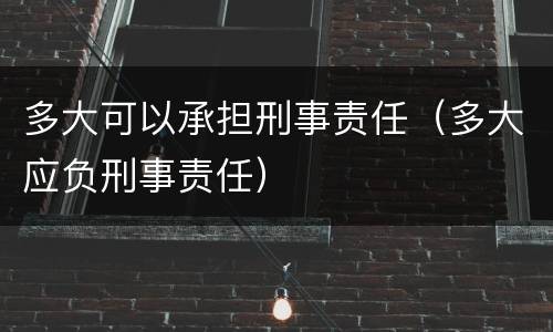多大可以承担刑事责任（多大应负刑事责任）