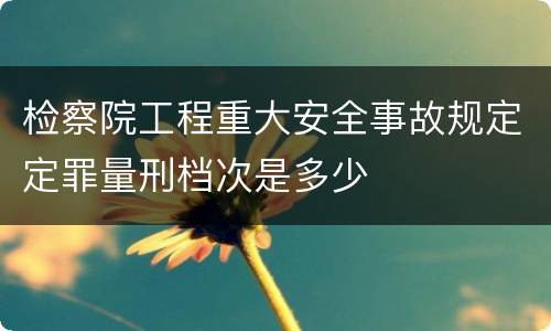检察院工程重大安全事故规定定罪量刑档次是多少