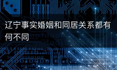 辽宁事实婚姻和同居关系都有何不同