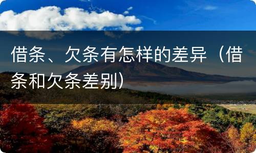 借条、欠条有怎样的差异（借条和欠条差别）