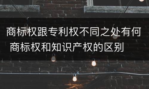 商标权跟专利权不同之处有何 商标权和知识产权的区别