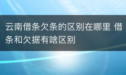 云南借条欠条的区别在哪里 借条和欠据有啥区别