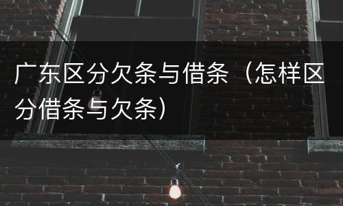 广东区分欠条与借条（怎样区分借条与欠条）