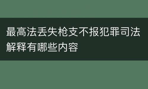 最高法丢失枪支不报犯罪司法解释有哪些内容