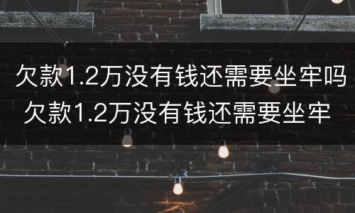 欠款1.2万没有钱还需要坐牢吗 欠款1.2万没有钱还需要坐牢吗为什么