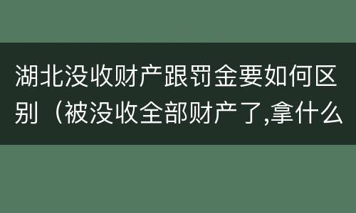 湖北没收财产跟罚金要如何区别（被没收全部财产了,拿什么交罚金）