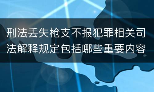 刑法丢失枪支不报犯罪相关司法解释规定包括哪些重要内容