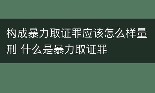 构成暴力取证罪应该怎么样量刑 什么是暴力取证罪