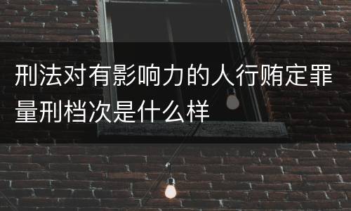 刑法对有影响力的人行贿定罪量刑档次是什么样