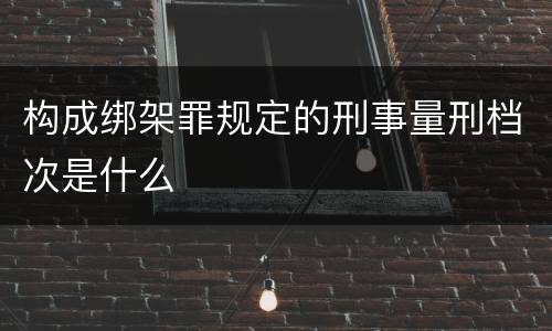 构成绑架罪规定的刑事量刑档次是什么