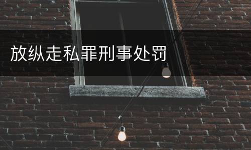 放纵走私罪刑事处罚