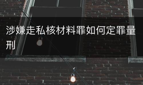 涉嫌走私核材料罪如何定罪量刑