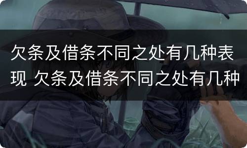 欠条及借条不同之处有几种表现 欠条及借条不同之处有几种表现情况