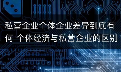 私营企业个体企业差异到底有何 个体经济与私营企业的区别