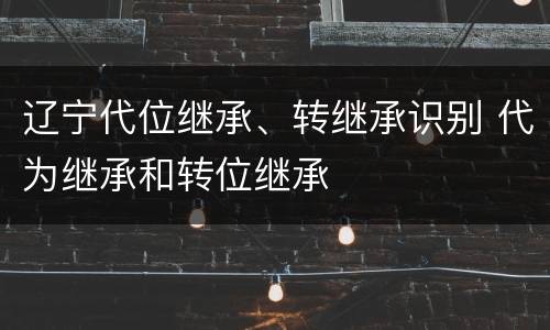 辽宁代位继承、转继承识别 代为继承和转位继承
