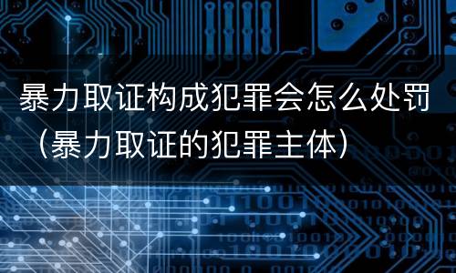 暴力取证构成犯罪会怎么处罚（暴力取证的犯罪主体）