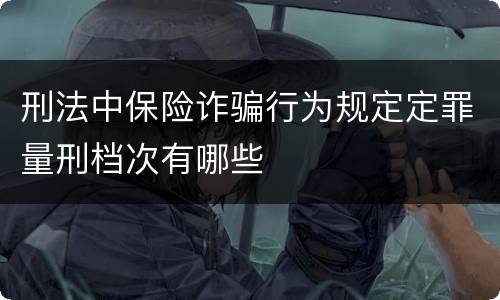 刑法中保险诈骗行为规定定罪量刑档次有哪些