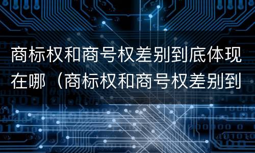 商标权和商号权差别到底体现在哪（商标权和商号权差别到底体现在哪些方面）