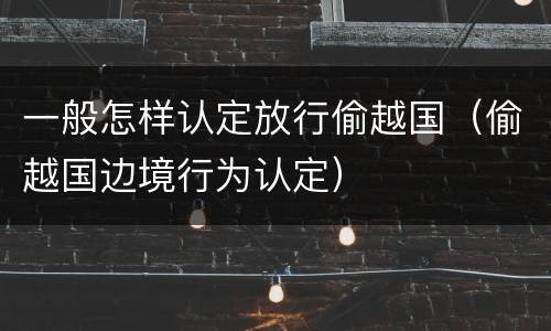 一般怎样认定放行偷越国（偷越国边境行为认定）