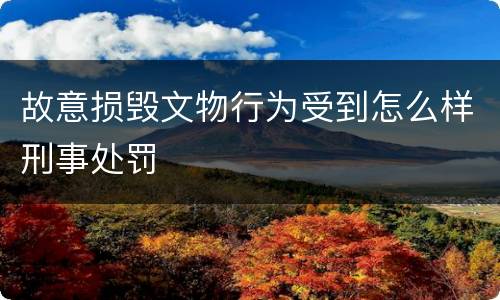 故意损毁文物行为受到怎么样刑事处罚