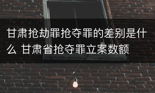 甘肃抢劫罪抢夺罪的差别是什么 甘肃省抢夺罪立案数额
