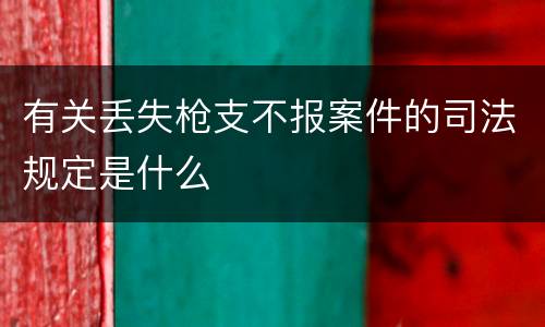 有关丢失枪支不报案件的司法规定是什么