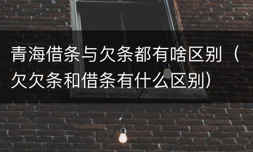 青海借条与欠条都有啥区别（欠欠条和借条有什么区别）