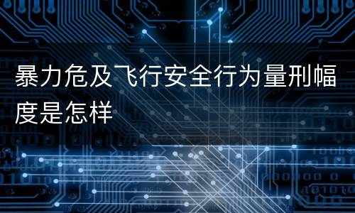 暴力危及飞行安全行为量刑幅度是怎样