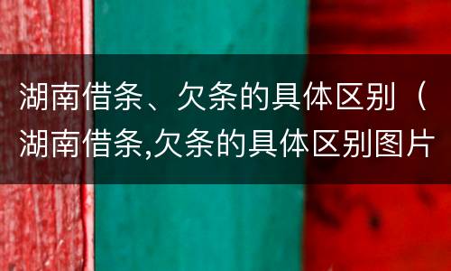 湖南借条、欠条的具体区别（湖南借条,欠条的具体区别图片）