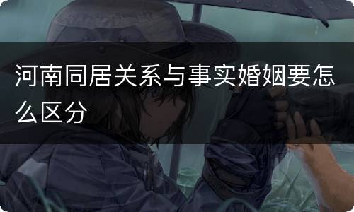 河南同居关系与事实婚姻要怎么区分
