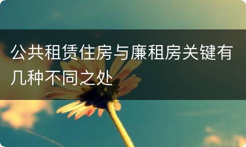 公共租赁住房与廉租房关键有几种不同之处