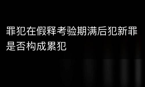 罪犯在假释考验期满后犯新罪是否构成累犯
