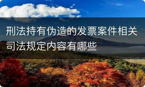 刑法持有伪造的发票案件相关司法规定内容有哪些