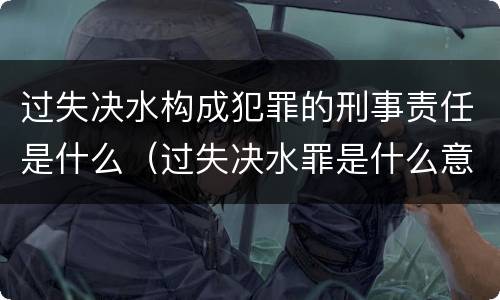 过失决水构成犯罪的刑事责任是什么（过失决水罪是什么意思）