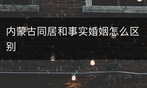 内蒙古同居和事实婚姻怎么区别