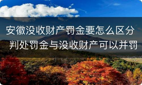 安徽没收财产罚金要怎么区分 判处罚金与没收财产可以并罚吗