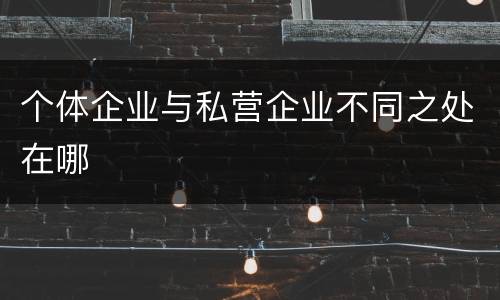 个体企业与私营企业不同之处在哪