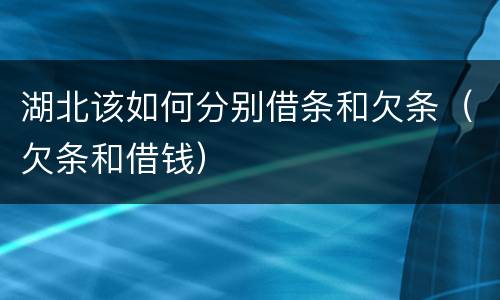 湖北该如何分别借条和欠条（欠条和借钱）