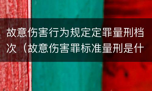 故意伤害行为规定定罪量刑档次（故意伤害罪标准量刑是什么）