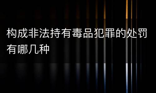 构成非法持有毒品犯罪的处罚有哪几种