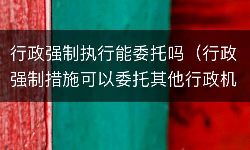 行政强制执行能委托吗（行政强制措施可以委托其他行政机关执行吗）