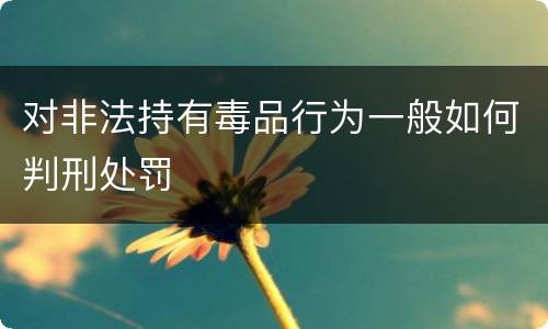 对非法持有毒品行为一般如何判刑处罚