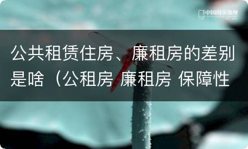 公共租赁住房、廉租房的差别是啥（公租房 廉租房 保障性住房区别）