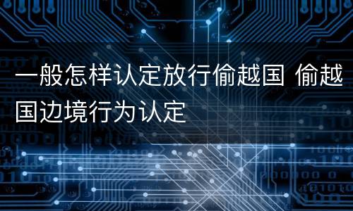 一般怎样认定放行偷越国 偷越国边境行为认定