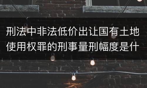 刑法中非法低价出让国有土地使用权罪的刑事量刑幅度是什么