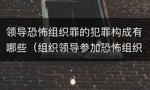 领导恐怖组织罪的犯罪构成有哪些（组织领导参加恐怖组织罪的主体）