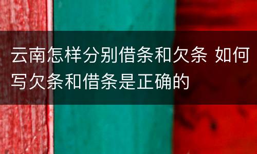 云南怎样分别借条和欠条 如何写欠条和借条是正确的