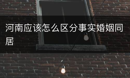 河南应该怎么区分事实婚姻同居